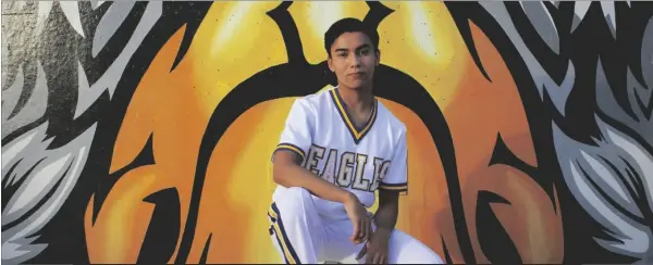  ?? COURTESY PHOTO JULIO DE LEON ?? Angel Mendez, 18, poses in the amphitheat­er at Southwest High School.