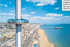  ??  ?? WITH THE NAKED EYE
The best view of Brighton’s vast beach is from the top of the i360 tower