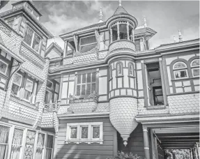  ??  ?? Sarah Winchester’s Victorian mansion originally had eight rooms. Years of work brought it to an elaborate seven stories and an estimated 90 rooms. CBS FILMS