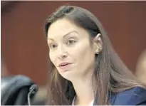  ?? STEVE CANNON/AP ?? In this June 4 photo, Florida Commission­er of Agricultur­e Nikki Fried speaks during a meeting of the Florida cabinet in Tallahasse­e.