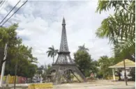  ?? JORGE CRUZ/LISTÍN DIARIO ?? Parque. La réplica de la torre Eiffel ya está en parque Los Coquitos, en Las Caobas, pero faltan labores de acondicion­amiento.