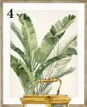  ?? ?? ‘Calming Palms 3’ artwork, $620, Indah Island & Co. Antique French grand sonnerie repeater carriage clock with alarm, from Musical Treasures of Miami.
4