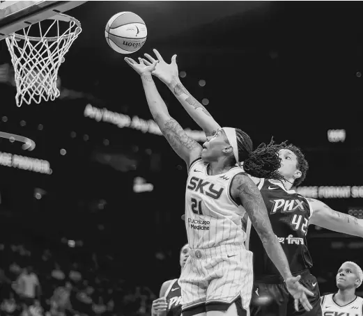  ?? GETTY IMAGES ?? Though she’s a WNBA rookie, Robyn Parks brings significan­t overseas experience to the Sky’s bench. She has been more productive since the All-Star break.