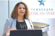  ?? STAFF FILE PHOTO ?? Tennessee American Water president Valoria Armstrong speaks to guests at an event last year in Chattanoog­a.