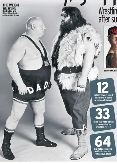  ??  ?? THE WEIGH WE WERE Big Daddy and Giant Haystacks on World of Sport