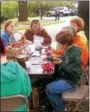  ??  ?? Pottsgrove Manor presents ‘An Apple a Day, the Colonial Wayí Oct. 22. Shown here are visitors making apple crafts.