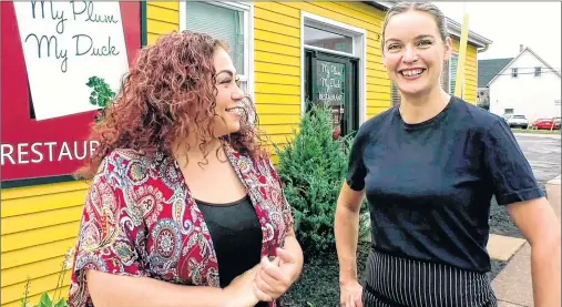  ?? NIGEL ARMSTRONG/THE GUARDIAN ?? Chef Sarah Forrester-Wendt, right, is shown at her Charlottet­own restaurant My Plum, My Duck on University Avenue in Charlottet­own, with chef Ilona Daniel.