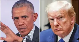  ??  ?? Former US president Barack Obama and current US president Donald Trump.