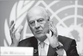  ??  ?? L’émissaire de l’onu pour la Syrie, Staffan de Mistura