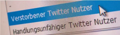  ?? FOTO: DPA ?? Bei Twitter kann die Löschung des Accounts eines Verstorben­en beantragt werden, wenn man die Funktion im Hilfe-Center gefunden hat.