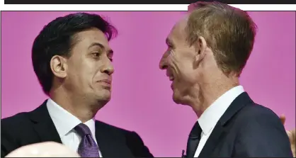 ??  ?? Brothers in arms: The UK Labour leader Ed Miliband and the Scottish party chief Jim Murphy share a joke
