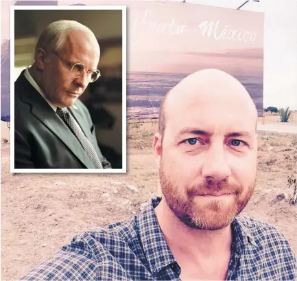  ?? PHOTOS D’ARCHIVES ET COURTOISIE, FILMS SÉVILLE ?? Patrice Vermette sur le plateau de tournage du film La Rançon en 2016. En mortaise : l’acteur Christian Bale joue le rôle de Dick Cheney dans Vice.