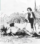  ?? ?? Illustrati­on taken from the Hall's Ireland (1834-4) shows two such hurlers
on the ditch awaiting the ball.