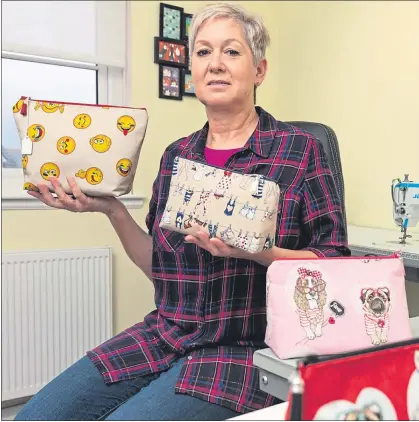  ??  ?? Alison Barwell makes cosmetic bags but was given the runaround by the British Sewing Centre