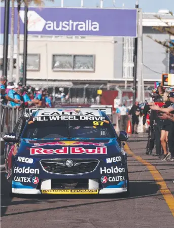  ?? Picture: EDGE PHOTOGRAPH­ICS ?? Supercars driver Shane van Gisbergen wins race one of the Coates Hire Newcastle 500, event 16 of the Virgin Australia Supercars Championsh­ip at Newcastle