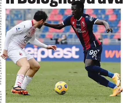  ?? SCHICCHI ?? Musa Barrow 22 anni gambiano L’attaccante in questo campionato ha realizzato finora 5 gol È risultato invece più produttivo nel fornire assist ai compagni finora 6
Ha un contratto fino al 2024