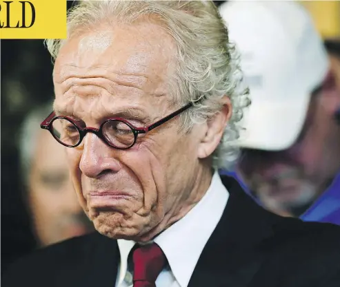  ?? PHOTOS: AARON LAVINSKY / STAR TRIBUNE VIA AP ?? Attorney Jeff Anderson is overcome with emotion during a press conference detailing the settlement reached between clergy sexual abuse victims and the Archdioces­e of St. Paul and Minneapoli­s on Thursday.