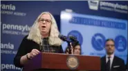  ?? PACAST ?? Dr. Rachel Levine, Pennsylvan­ia secretary of health, at a briefing Wednesday on the 16 coronaviru­s cases in the state. Even with capabiliti­es expanded, not every person who wants to be tested can be accommodat­ed.