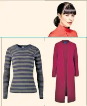  ??  ?? Striped wool knit, £129 (meandem.com) Merino wool coat, £179 (winserlond­on.com)