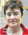  ?? ?? Sarah Boyack MSP