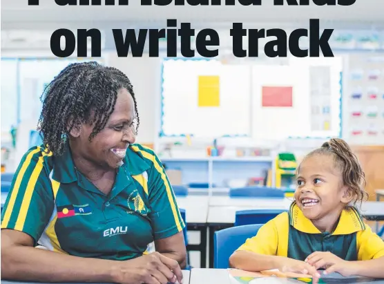  ?? LITERACY CRUSADE: Palm Island indigenous educator Nazareth Youngblutt and student Ngaire Pearson share a laugh and some life- changing lessons. ??