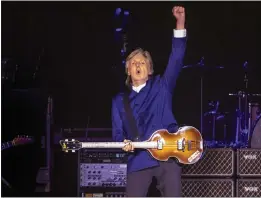  ?? BRIAN VAN DER BRUG — LOS ANGELES TIMES ?? Paul McCartney performs at SoFi Stadium on May 13, 2022, in Inglewood.