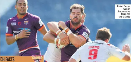  ??  ?? Aidan Sezer
was in impressive
form for the Giants