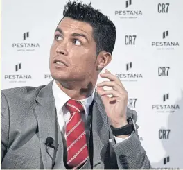  ??  ?? Cristiano Ronaldo during a press conference in Lisbon.