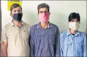  ?? HT PHOTO ?? The accused in police custody in Reasi on Monday.