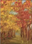  ??  ?? Autumn Trees, oil on canvas, by Glynnis Sorrentino.