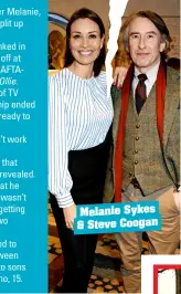  ??  ?? Melanie Sykes & Steve Coogan