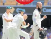  ?? REUTERS ?? England's Moeen Ali walks back unhappy after he was stumped in a marginal decision that was dubbed ‘shoddyline’.