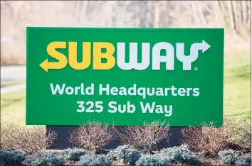  ?? Subway / Contribute­d photo ?? Subway, based in Milford, said Monday it would not make any new direct investment­s or open additional restaurant­s in Russia.