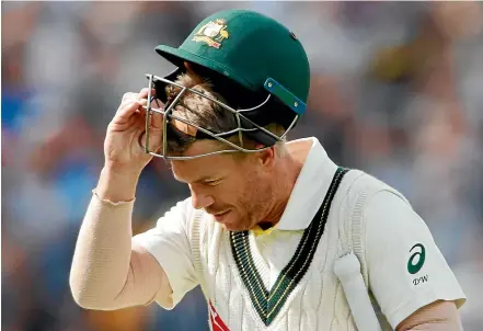  ?? AP ?? David Warner has endured a miserable Ashes series, falling victim to England fast bowler Stuart Broad six times in eight innings during which time Australia’s opening partnershi­ps have produced just 62 runs.