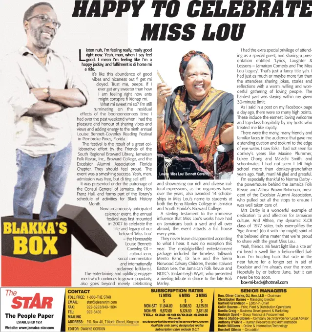 Annual Louise Bennett Festival Coming - Good News Jamaica