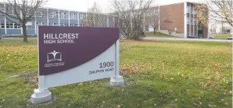  ?? TONY CALDWELL ?? Last month, a school board website reported a staff member at Hillcrest High School tested positive for COVID-19. Fourteen staff were directed to self-isolate but no students were ID'd as close contacts.