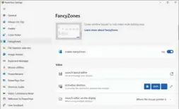  ?? ?? The main settings menu in Fancyzones.