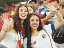  ?? ?? Costa Rica’s supporters cheer prior to the start of the match.