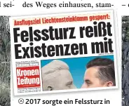  ??  ?? 2017 sorgte ein Felssturz in der Liechtenst­einklamm für Schlagzeil­en. Dort befinden sich nun Schutznetz­e (li.).