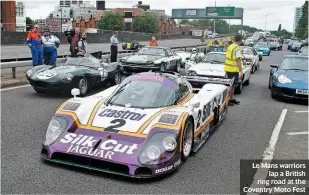  ??  ?? Le Mans warriors lap a British ring road at the Coventry Moto Fest