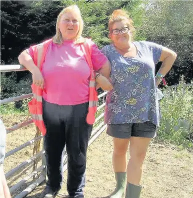  ??  ?? Penny Rees, left, pictured with her cousin, is seeking the return of her pony cart