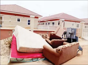  ??  ?? Property of ejected homeowners at HELIU Residences at New Independen­ce Layout, Enugu