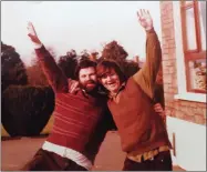  ??  ?? Philip with friend and fellow writer Mick Considine outside the Casey family home in Banogue in 1979.