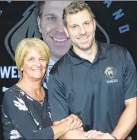  ?? JOE GIBBONS/THE TELEGRAM ?? A happy Gen Clowe was on hand as her son Ryane was officially named head coach of the ECHL’s Newfoundla­nd Growlers Tuesday in St. John’s, NL.