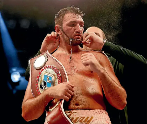  ??  ?? Hughie Fury has retained his mandatory challenger status despite failing to turn up to New Zealand to fight.