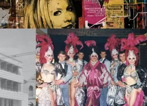  ??  ?? CLOCKWISE FROM TOP LEFT: Prince Public Bar has been inclusive since it opened in 1937; The bar’s renovation­s pay tribute to its past; Pokey’s Disco stars included Doug Lucas (centre), Renée Scott (third from left); Debra Le Gae (third from right) and Terri Tinsel (far right); Drag icon Doug Lucas performs on stage at Pokey’s.