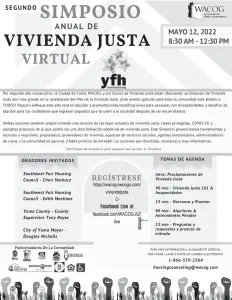  ?? FOTO CORTESÍA ?? PROMOCIONA­L DE WACOG para su simposio virtual de Vivienda Justa que ofrecerá en español el 12 de mayo.