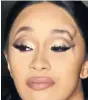  ??  ?? ELBOWED Cardi B with lump above her eye