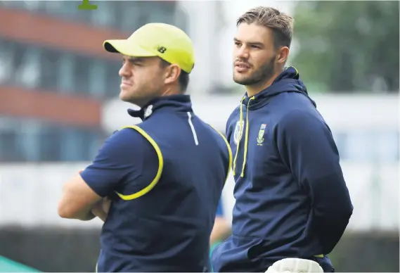  ?? Picture: Getty Images ?? MAKING HIS BOW. His prolific form in domestic cricket has earned Aiden Markram (right) a spot in the Proteas team for the first Test against Bangladesh in Potchefstr­oom next week.