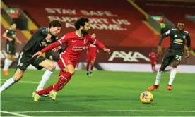  ?? Photograph: Andrew Powell/Liverpool FC/Getty Images ?? Mohamed Salah endured another thankless afternoon at Anfield.